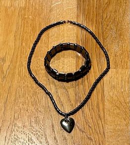 Love heart necklace & bracelet set