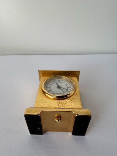 Vintage miniature Tiny Battery Operated quartz clock stainless steel quartz