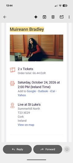 Muireann Bradley 2x Tickets Cork Jazz Festival