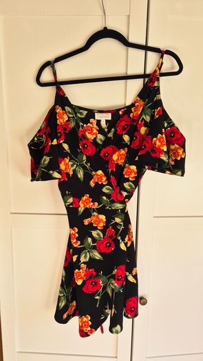 Dancing Leopard Floral Cold-Shoulder Wrap Dress Size 12