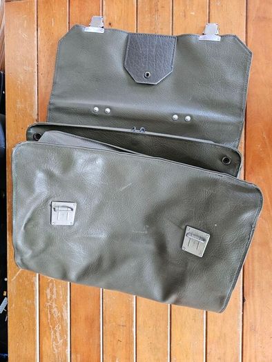 Vintage Swiss Army Military Issued Heavy Duty Tri-fold Document Bag or Messanger Bag Collectable Militaria