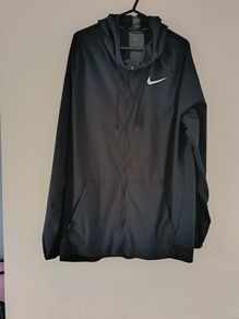 Nike Black Zip Jacket Large Running Gym Windbreaker
