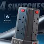 Tower Extension Lead 10M, (13A 3250W), 8 AC Outlets and 4 USB Ports Extension Tower, Surge Protection Extension Lead with 4 Independent Switch, 17W USB C Ports Extension Cable 10M for Office, Home Image 2