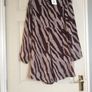 NEW With Tags! Burgundy/Cream Zebra Print High Neck Playsuit (Size 10) Image 6