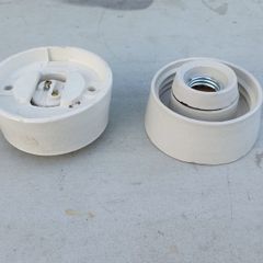 Two ceramic ceiling lamp holders