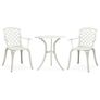 3 Piece Bistro Set Cast Aluminium White Image 2