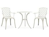 3 Piece Bistro Set Cast Aluminium White