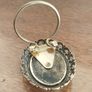 Vintage Cameo Clip with Tulip Bouquet, Antique Gold Tone, English Costume Jewelry 1970's . Image 2