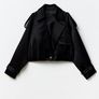 BNWT satin black short trench Image 2