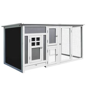 NEW SALE | Wood Chicken Coop Hutch Hen House Cage PC Roof w/ Run Nest Box Deluxe 160 x 75 x 80 cm