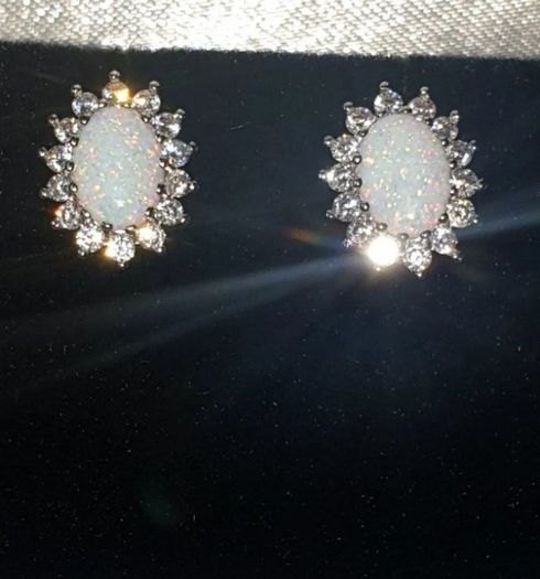 Vintage Hallmarked Silver Opal & Sapphire Clusters