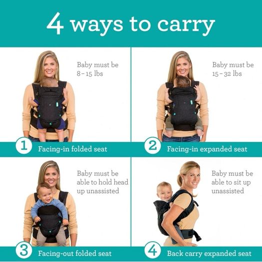 Infantino Flip Advanced 4-in-1 Baby Carrier Black Denim