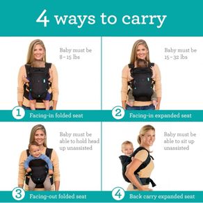 Infantino Flip Advanced 4-in-1 Baby Carrier Black Denim