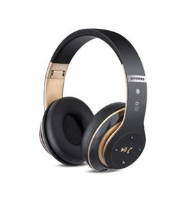 6S Wireless Headphones Over Ear,[40 Hrs Playtime] Hi-Fi Stereo Foldable Wireless Stereo Headsets with Built-in Mic,Volume Control, FM (Black & Gold)
