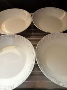 Set of 4 Porcelain Wide Pasta Bowls