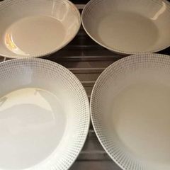 Set of 4 Porcelain Wide Pasta Bowls
