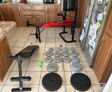 Weights Bench + 2nd Ab Weight Bench + 53kg Weights + Barbell + Dumbbells!