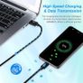 iPhone Charger Cable, iPhone Charging Cable, USB Cable Nylon Braided Long iPhone Lead Fast Charging Compatible iPhone 11 12 13 14 Pro Max Mini XS XR X 10 8 7 Plus 6s 6 SE, (2 Meter) Image 4