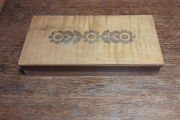 Vintage Jewellery Box, Handmade With Brass Inlay