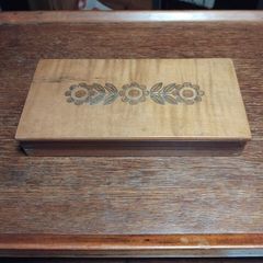 Vintage Jewellery Box, Handmade With Brass Inlay