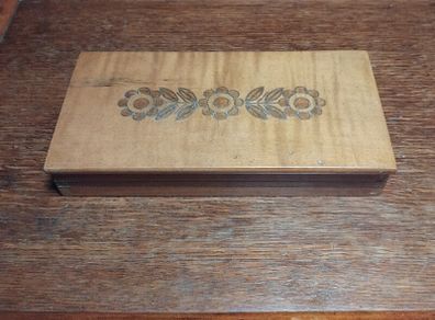 Vintage Jewellery Box, Handmade With Brass Inlay