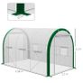 Tunnel Greenhouse, Greenhouse, Zipper Doors, Mesh Windows, Metal Frame, 3.5 x 2 x 2m, White Image 2