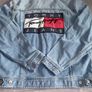 Vintage 90s USA Flag Rare Tommy Hilfiger American Flag Denim Jacket Light Blue Wash Oversized Big Tommy Logo At The Back Unisex Size S Image 3