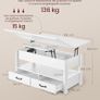 Adjustable Height Gas Cylinder Coffee Table with 2 Drawers Image 2