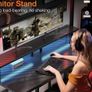 Gaming Desk with LED Lights, 120x50 cm Computer desk with Power Outlets Image 4