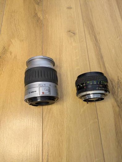 Canon EF 28-90mm Zoom + Minolta Rokkor 50mm  Vintage Lens Bundle