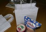 LOT of 20 Eco Friendly White kraft paper bag with twist handles carriers size 18cm x 8cm x 24cm party candy cart gift shops
