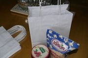 LOT of 20 Eco Friendly White kraft paper bag with twist handles carriers size 18cm x 8cm x 24cm party candy cart gift shops