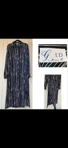 Vintage michael H Gold line longline shirt dress maxi chic Christmas festive monochrome black and white