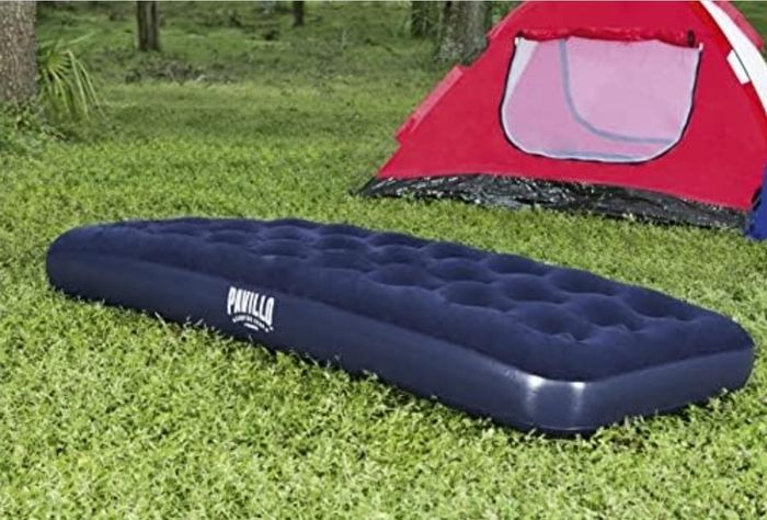 Bestway Pavillo Single Size Air Bed | Inflatable Outdoor, Indoor Airbed for Camping, Quick Inflation Air Mattress, Blue