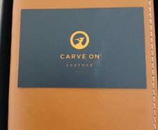 Carve On Tan Leather Score Card Holder