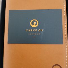 Carve On Tan Leather Score Card Holder