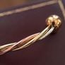 Vintage 9ct Gold Tricolour Torc Bangle Image 4