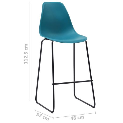 Bar Chairs 4 pcs Turquoise Plastic