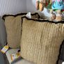New set of 2 herringbone jute polypropylene 55cm x 55cm outdoor cushions Image 10