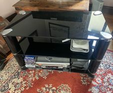 Tech+Link Black Tempered Glass TV Stand / Table