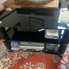 Tech+Link Black Tempered Glass TV Stand / Table