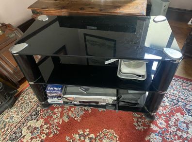 Tech+Link Black Tempered Glass TV Stand / Table
