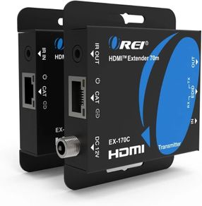 4K HDMI over Ethernet Extender Over CAT5/CAT6/CAT7, with IR Upto 164 Feet - Loop Out - 4K @ 30Hz 1080P Full HD Signal Distribution (EX-170C)