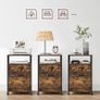 Roll container, filing cabinet, office cabinet with drawers, universal castors, open compartment, steel frame, industrial design, vintage brown +black Image 4