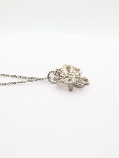 Vintage 925 Sterling Silver Filigree Butterfly Necklace