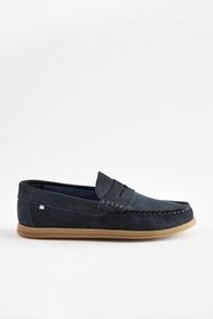 next leather navy loafers size UK 2