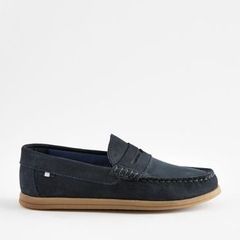 next leather navy loafers size UK 2