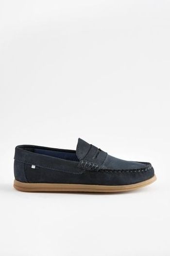 next leather navy loafers size UK 2