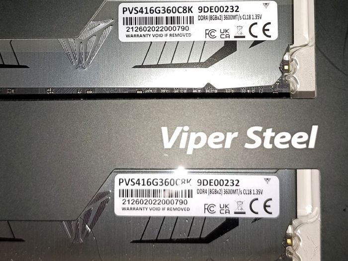 Patriot Viper Steel DDR4 32GB (4 x 8GB) 3600MHz- Brand New Kit - 2x PVS416G360C8K