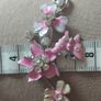 Beautiful earrings for pierced ears in pink tones with rhinestones and enamel. Image 3